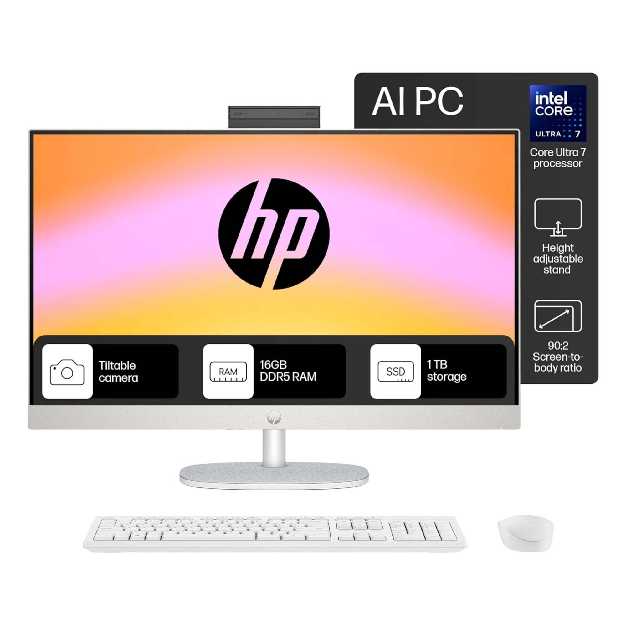 HP All-in-One 27, Intel Core Ultra 7 155U, 27inch...